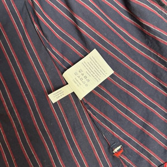Tommy Hilfiger red white and blue striped long sleeve button down blouse size m - Picture 7 of 11